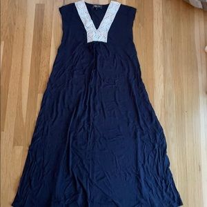 Navy blue maternity maxi dress